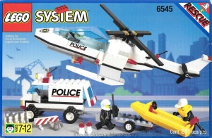 LEGO 6545 Search N' Rescue [Classic Town: Police] z instrukcją i pudełkiem | city miasto policja helikopter