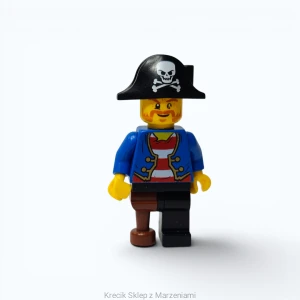 Figurka LEGO pi146 Pirate Blue Jacket, Black Leg with Peg Leg, Black Pirate Hat with Skull [Pirates : Pirates III] | minifigurka ludzik
