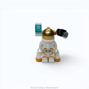 Figurka LEGO cty1092 Astronaut - Male, White Spacesuit with Orange Lines, Side Camera and Lamp, Goatee [Town : City : Space Exploration] | minifigurka ludzik