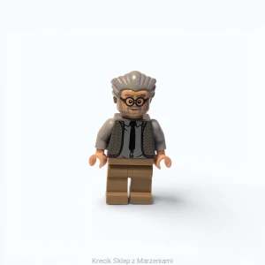 Figurka LEGO hp128 Ernie Prang - Dark Bluish Gray Vest Knit, Light Bluish Gray Hair [Harry Potter : Prisoner of Azkaban] | minifigurka ludzik