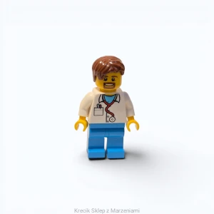 Figurka LEGO cty1289 Doctor - Stethoscope, Dark Azure Legs, Reddish Brown Hair, Beard [Town : City : Hospital] | minifigurka ludzik