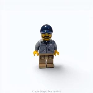 Figurka LEGO cty0887 Mountain Police - Officer Male, Beard, Dark Blue Cap, Sand Blue Jacket [Town : City : Police] | minifigurka ludzik