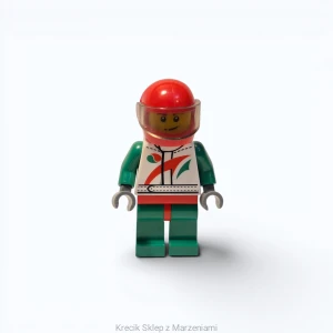 Figurka LEGO cty0389 Race Car Driver, White Racing Suit with Octan Logo, Red Helmet with Trans-Brown Visor, Crooked Smile with Black Dimple [Town : City : Race] | minifigurka ludzik