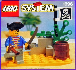 LEGO 1696 Pirate Lookout [Pirates: Pirates I] z instrukcją i fragmentem pudełka | piraci pirat wyspa skarb