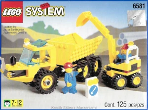 LEGO 6581 Dig N' Dump [Classic Town: Construction] z instrukcją i pudełkiem | city miasto koparka wywrotka budowa