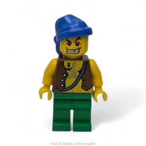 Figurka LEGO pi107 Pirate Vest and Anchor Tattoo, Green Legs, Blue Bandana, Gold Tooth [Pirates : Pirates II] | minifigurka ludzik
