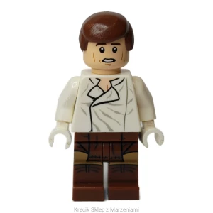 Figurka LEGO sw0612 Han Solo - White Shirt with Wrinkles on Front, Reddish Brown Legs, Dual Sided Head, Cheek Lines [Star Wars : Star Wars Episode 4/5/6] | minifigurka ludzik