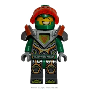 Figurka LEGO nex068 Aaron Fox - Trans-Neon Orange Visor, Flat Silver Armor [NEXO KNIGHTS] | minifigurka ludzik