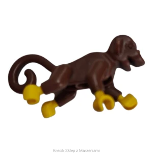 Figurka LEGO 2550c01 Monkey with Yellow Hands and Feet [Animal, Land] Brown | małpa małpka brązowa stara