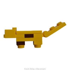 Figurka LEGO mineocelot02 Minecraft Ocelot (Yellow Plate, Round 1 x 1 Feet) - Brick Built [Animal, Land]