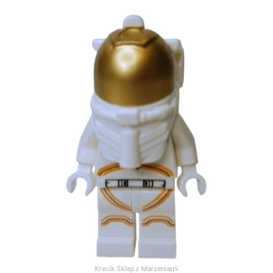 Figurka LEGO cty1055a Astronaut - Male, White Spacesuit with Orange Lines, Smirk, Cheek Lines, Black Eyebrows [Town : City : Space Exploration] | minifigurka ludzik