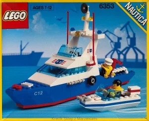 LEGO 6353 Coastal Cutter [Classic Town: Coast Guard] z instrukcją | city miasto łódź ratunkowa ratownicy