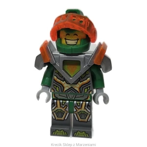 Figurka LEGO nex068 Aaron Fox - Trans-Neon Orange Visor, Flat Silver Armor [NEXO KNIGHTS] | minifigurka ludzik