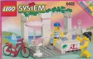 LEGO 6402 Sidewalk Cafe [Town: Paradisa] z instrukcją i pudełkiem | city miasto paradise kawiarnia budka z lodami lody
