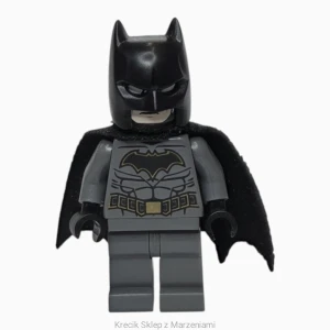 Figurka LEGO sh0589a Batman - Dark Bluish Gray Suit with Gold Outline Belt and Crest, Mask and Cape (Type 3 Cowl, Spongy Cape) [Super Heroes (DC) : Batman II] | minifigurka ludzik