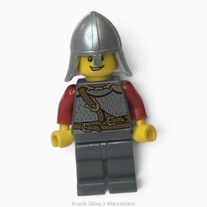 Figurka LEGO cas460 Kingdoms - Lion Knight Scale Mail with Chest Strap and Belt, Helmet with Neck Protector, Open Grin [Castle : Kingdoms] | minifigurka ludzik