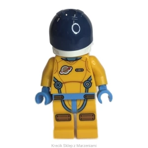 Figurka LEGO cty1430 Lunar Research Astronaut - Female, Bright Light Orange and Dark Azure Suit, White Helmet, Dark Blue Visor, Open Mouth Smile [Town : City : Space Exploration] | minifigurka ludzik