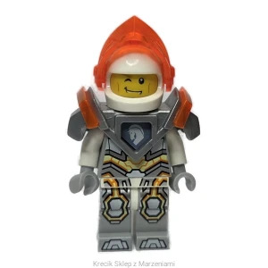 Figurka LEGO nex076 Lance Richmond - Trans-Neon Orange Visor, Flat Silver Armor [NEXO KNIGHTS] | minifigurka ludzik