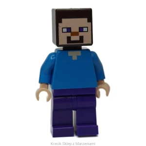 Figurka LEGO min009 Steve (Light Nougat) - Dark Purple Legs [Minecraft] | minifigurka ludzik