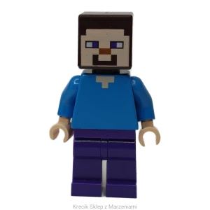 Figurka LEGO min009 Steve (Light Nougat) - Dark Purple Legs [Minecraft] | minifigurka ludzik