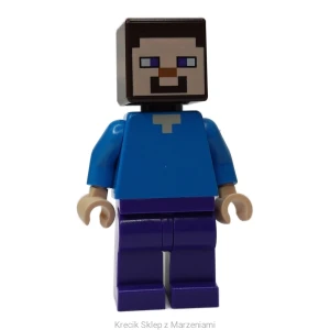 Figurka LEGO min009 Steve (Light Nougat) - Dark Purple Legs [Minecraft] | minifigurka ludzik