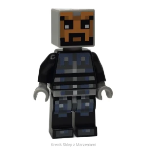 Figurka LEGO min038 Minecraft Skin 5 - Pixelated, Male with Black and Silver Armor [Minecraft] | minifigurka ludzik