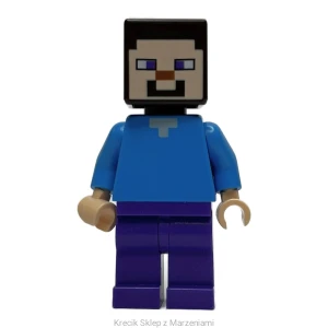 Figurka LEGO min009 Steve (Light Nougat) - Dark Purple Legs [Minecraft] | minifigurka ludzik