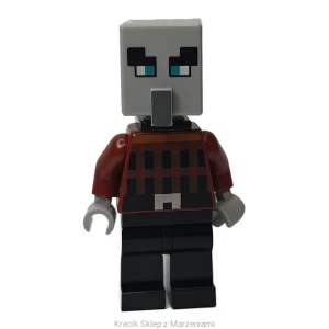 Figurka LEGO min124 Illager (Pillager) - Wide Eyes, Black Neck Bracket and Tile with Clip [Minecraft] | minifigurka ludzik